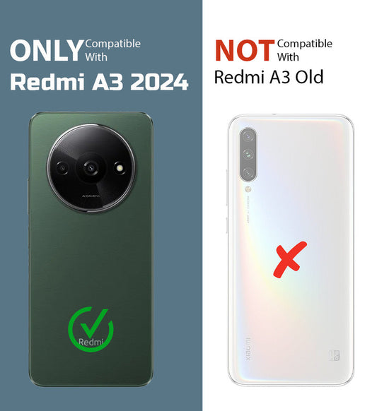 Crystal Clear Premium Shiny Edges Hard Back Case For Redmi A3 2024