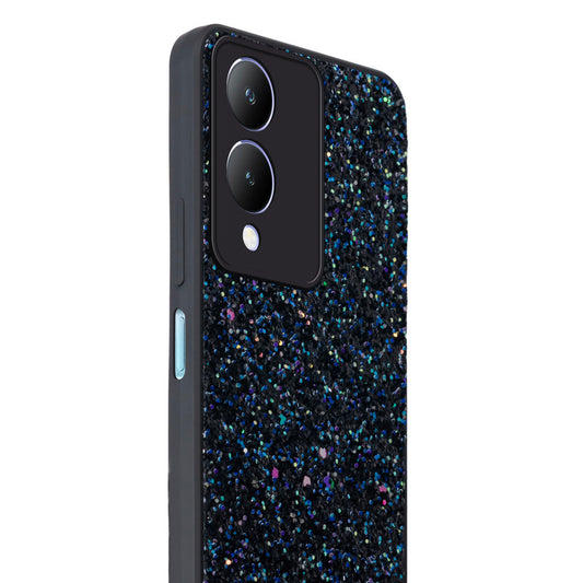 Sparkling Glitter Sequin Case with Camera Shield Back Cover For Vivo Y17s