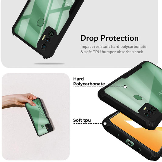 Premium Acrylic Transparent Back Cover for Tecno Spark 7