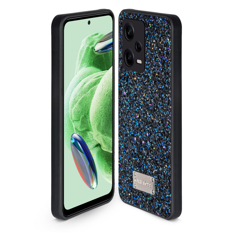 Sparkling Glitter Sequin Case with Camera Shield Back Cover For Redmi Note 12 5G