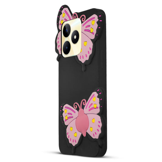 3D Vibrant Butterfly Silicone Phone Case For Realme C53