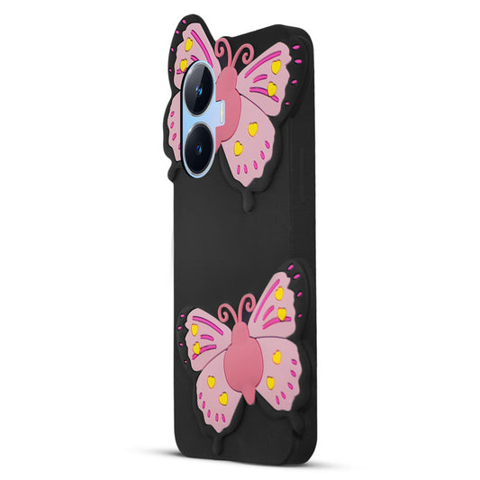 3D Vibrant Butterfly Silicone Phone Case For Realme C55