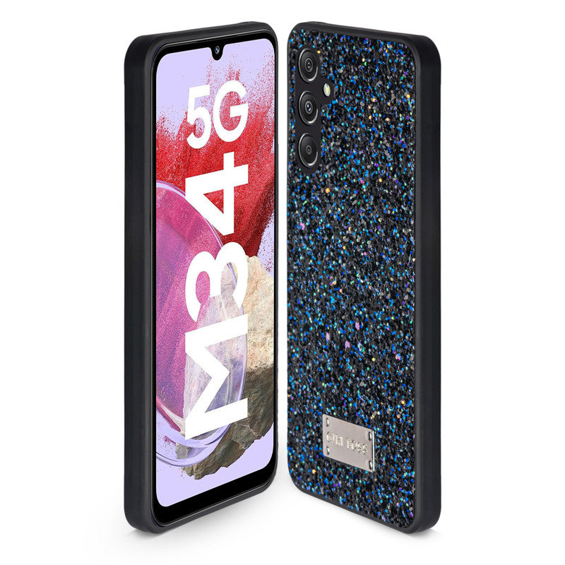 Sparkling Glitter Sequin Case with Camera Shield Back Cover For Samsung M34 5G