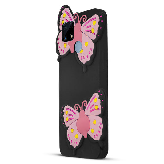 3D Vibrant Butterfly Silicone Phone Case For Realme C25