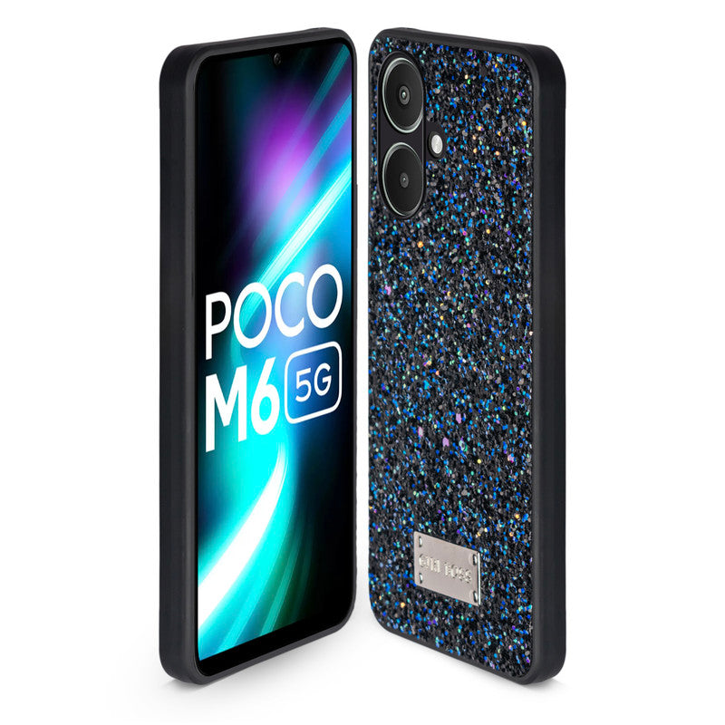Sparkling Glitter Sequin Case with Camera Shield Back Cover For Poco M6 5G