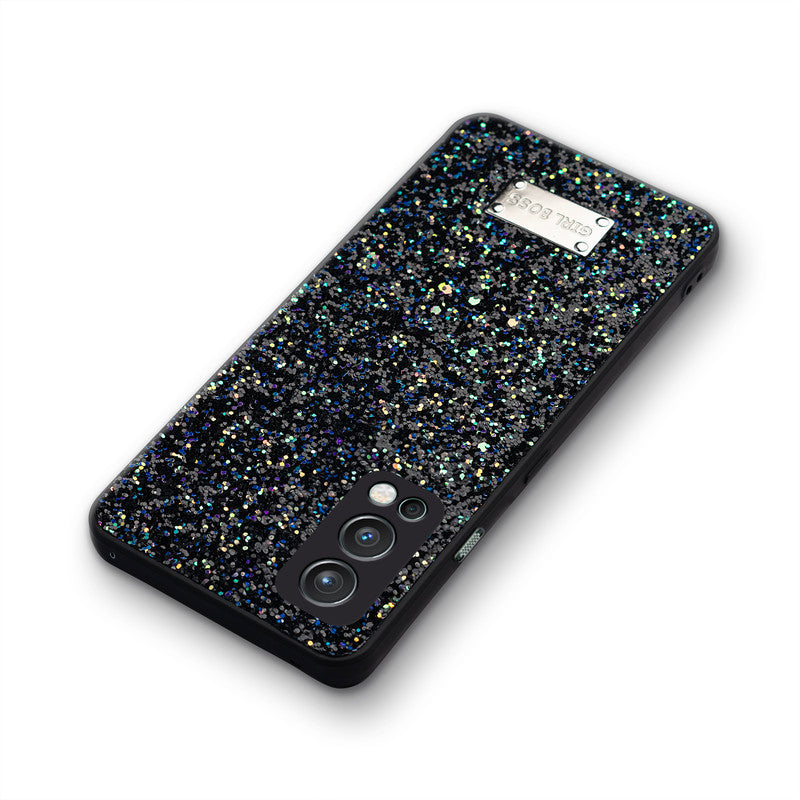 Sparkling Glitter Sequin Case with Camera Shield Back Cover For Oneplus Nord 2 5G