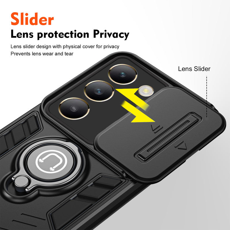 Ultra Rugged Case with Rotating Ring Holder Back Case For Vivo Y200e 5G