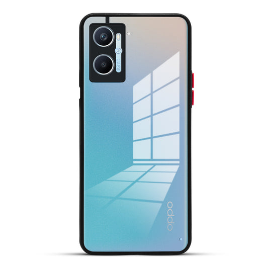 Elegant Smoky Glass Phone Case with Anti-Slip Silicone Edges Back Cover For Oppo K10 4G