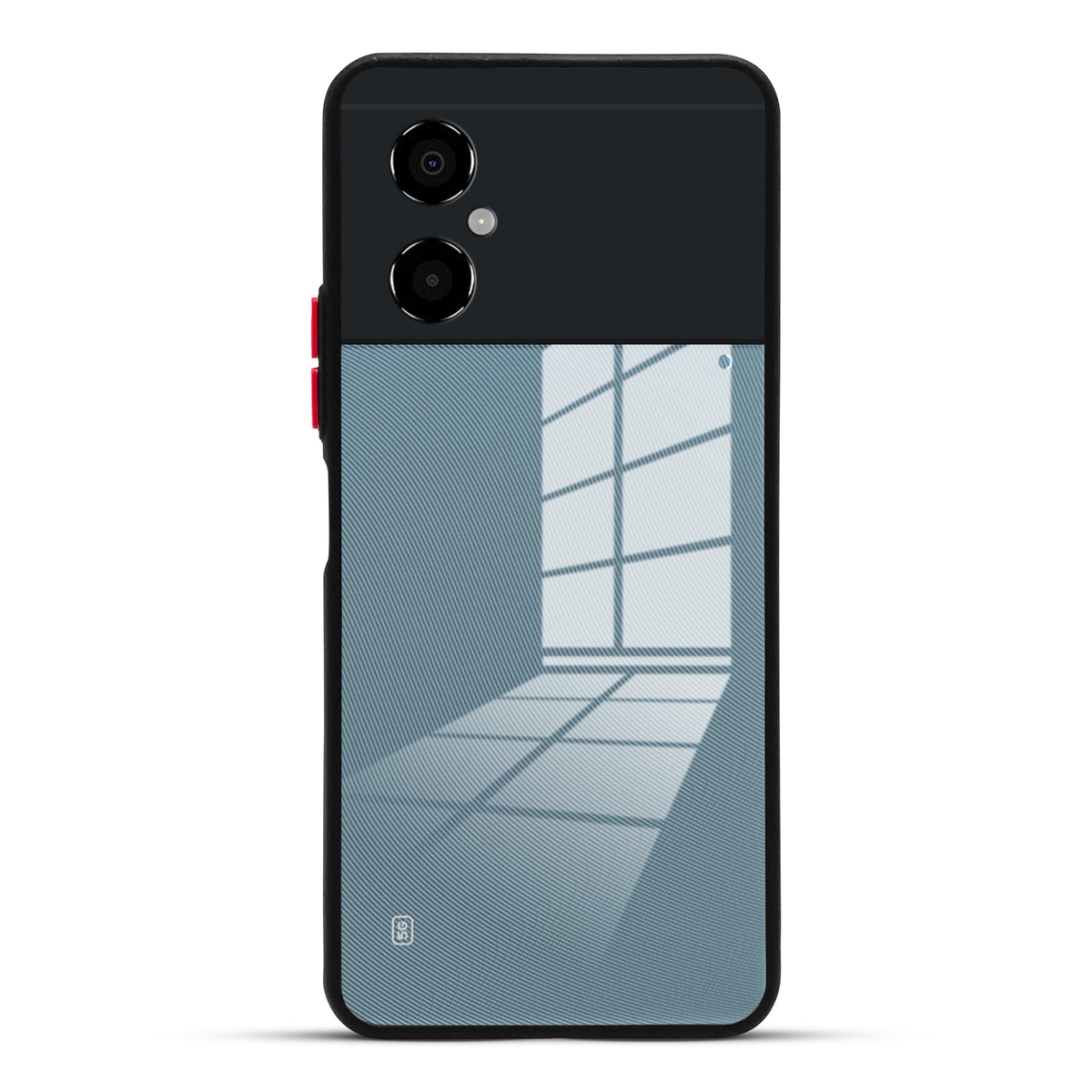 Elegant Smoky Glass Phone Case with Anti-Slip Silicone Edges Back Cover For Poco M4 5G