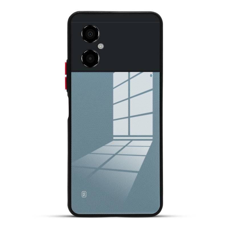 Elegant Smoky Glass Phone Case with Anti-Slip Silicone Edges Back Cover For Poco M4 5G