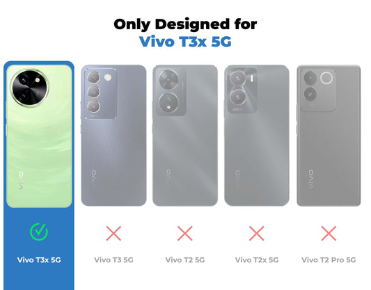 Liquid Silicone Comfort Grip Soft Touch Matte TPU Case for Vivo T3x 5G