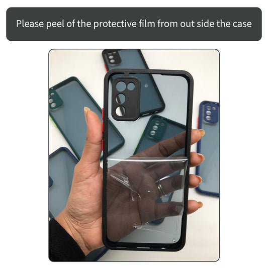 Elegant Smoky Glass Phone Case with Anti-Slip Silicone Edges Back Cover For Samsung A03 Core