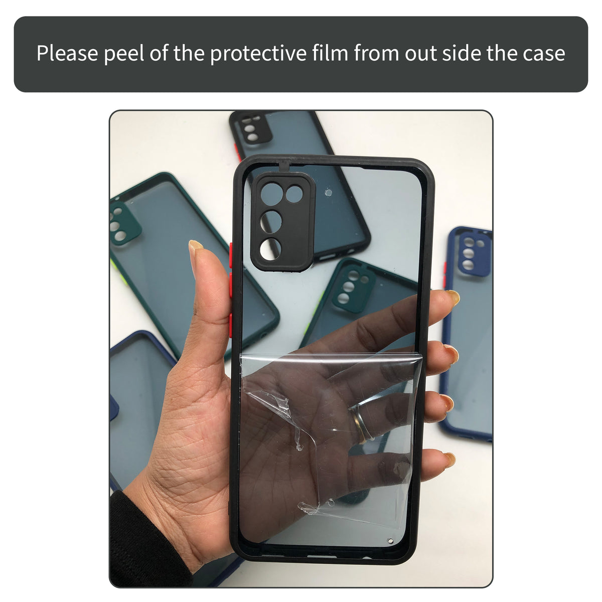 Elegant Smoky Glass Phone Case with Anti-Slip Silicone Edges Back Cover For Samsung A22 4G
