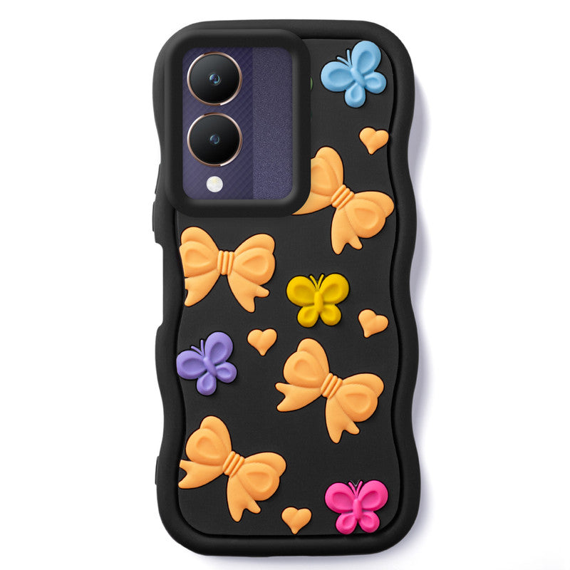 3D Soft Silicone Wave Edges Mobile Back Case For Vivo Y28 5G