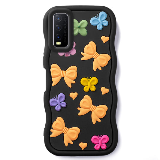 3D Soft Silicone Wave Edges Mobile Back Case For Vivo Y20