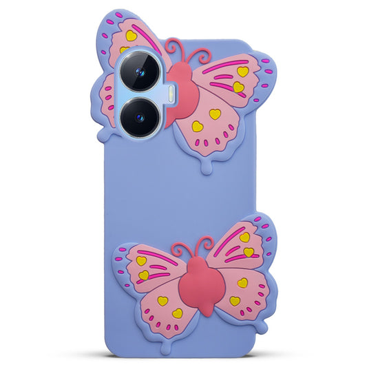 3D Vibrant Butterfly Silicone Phone Case For Realme C55