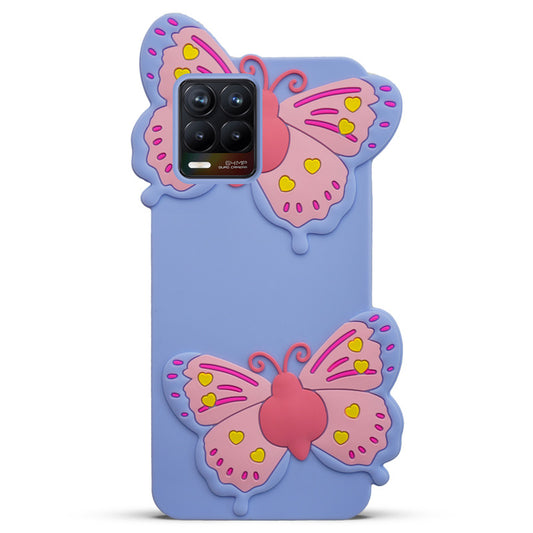 3D Vibrant Butterfly Silicone Phone Case For Realme 8 4G