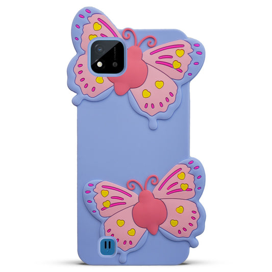 3D Vibrant Butterfly Silicone Phone Case For Realme C20