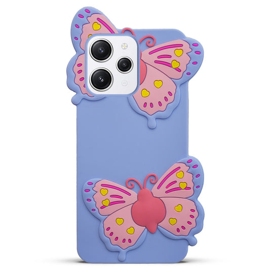 3D Vibrant Butterfly Silicone Phone Case For Redmi 12 4G