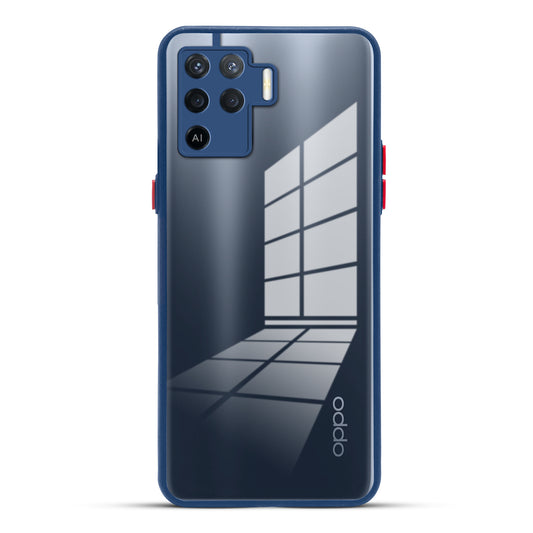 Elegant Smoky Glass Phone Case with Anti-Slip Silicone Edges Back Cover For Oppo F19 Pro 5G