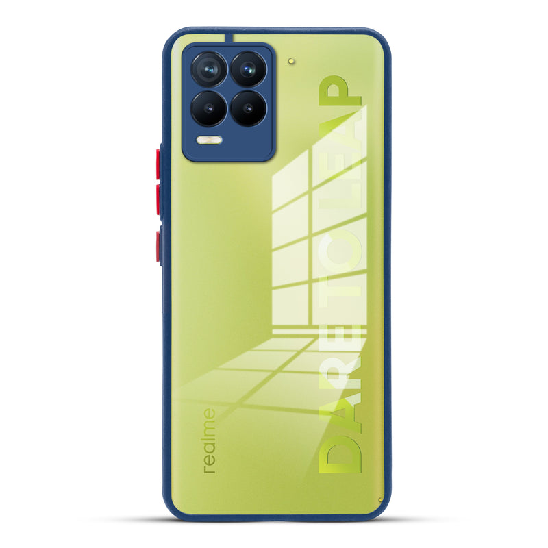 Elegant Smoky Glass Phone Case with Anti-Slip Silicone Edges Back Cover For Realme 8 Pro