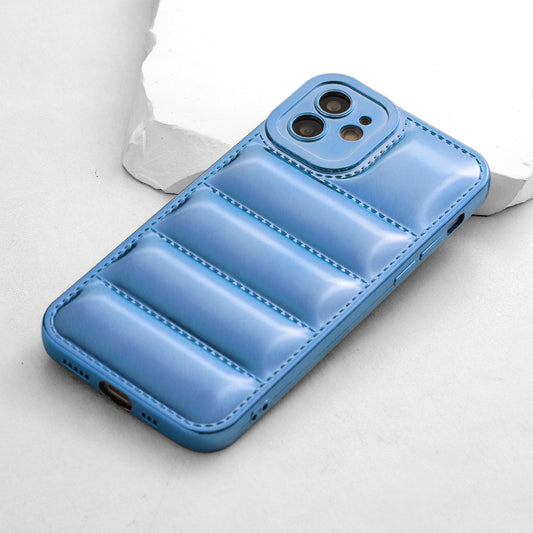 Soft Silicone 3D Puffer Pattern Back Cover for Apple iPhone 11, Shiny Shockproof Protective Case