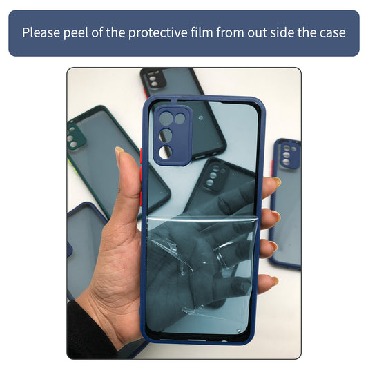 Elegant Smoky Glass Phone Case with Anti-Slip Silicone Edges Back Cover For Samsung A03 Core