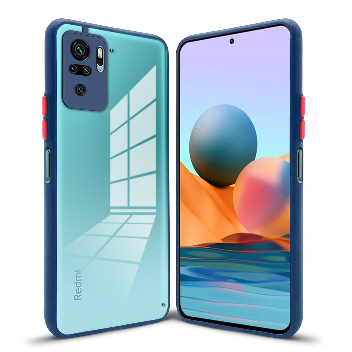 Elegant Smoky Glass Phone Case with Anti-Slip Silicone Edges Back Cover For Redmi Note 10