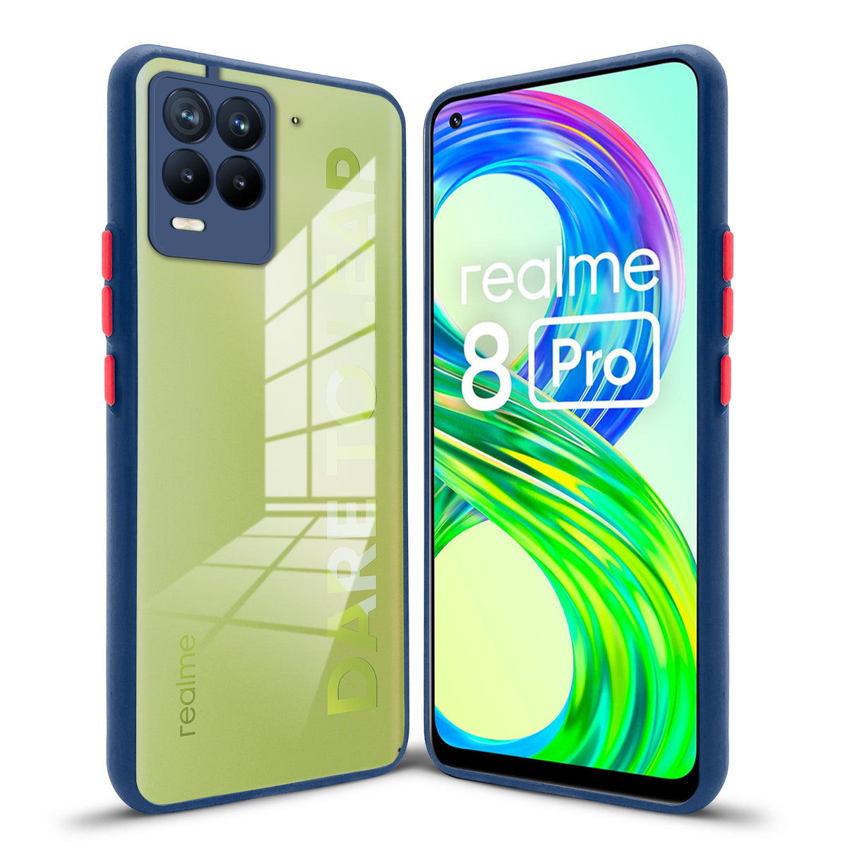 Elegant Smoky Glass Phone Case with Anti-Slip Silicone Edges Back Cover For Realme 8 Pro
