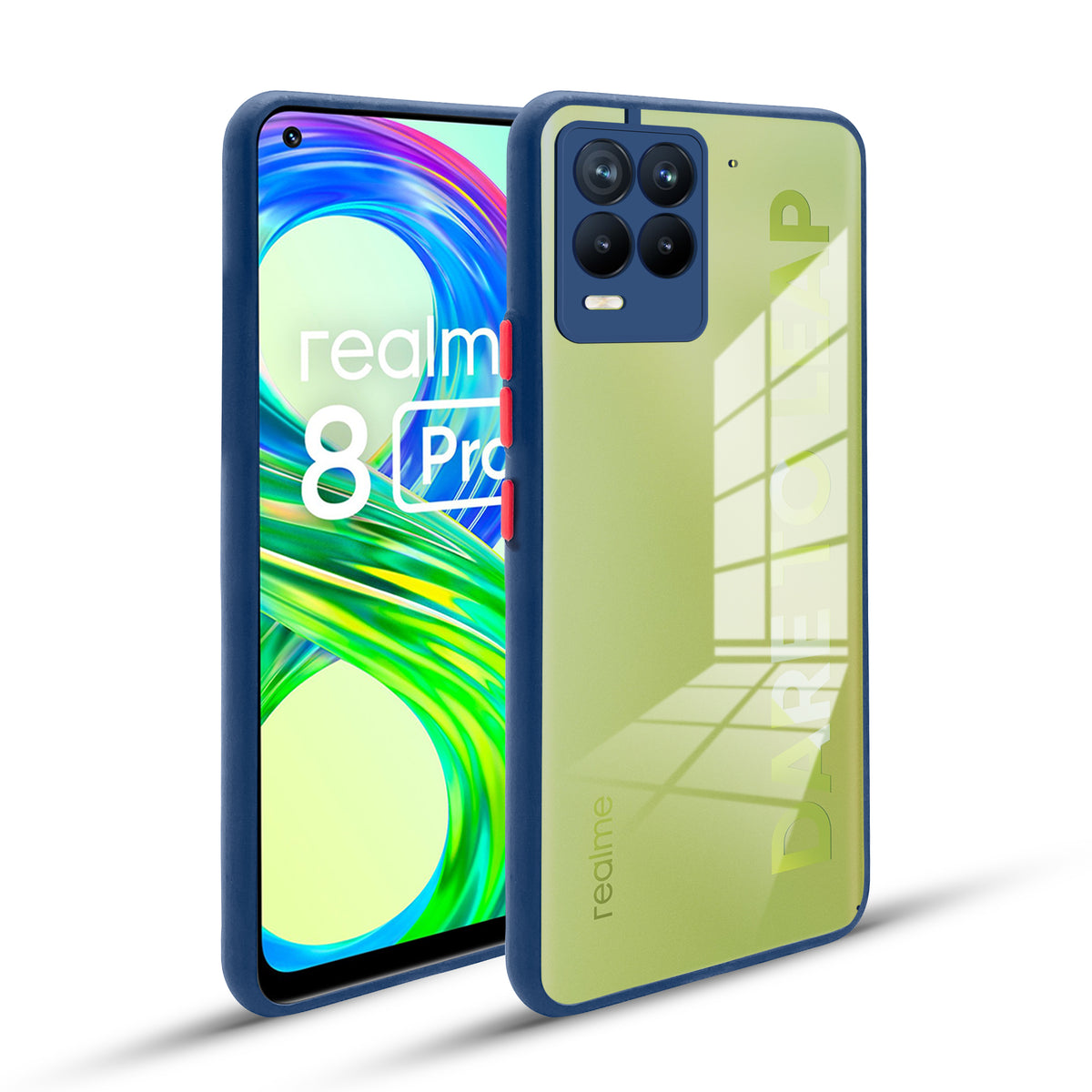 Elegant Smoky Glass Phone Case with Anti-Slip Silicone Edges Back Cover For Realme 8 Pro