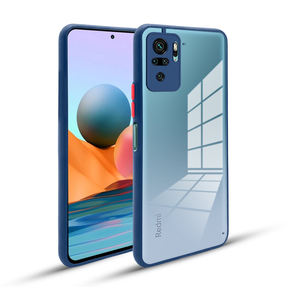 Elegant Smoky Glass Phone Case with Anti-Slip Silicone Edges Back Cover For Redmi Note 10