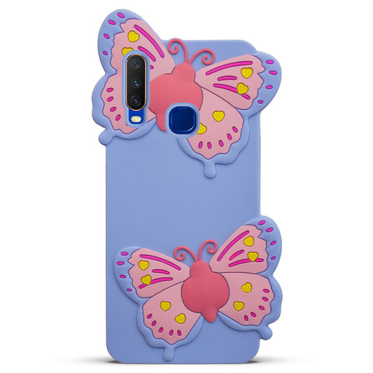 3D Vibrant Butterfly Silicone Phone Case For Vivo Y15