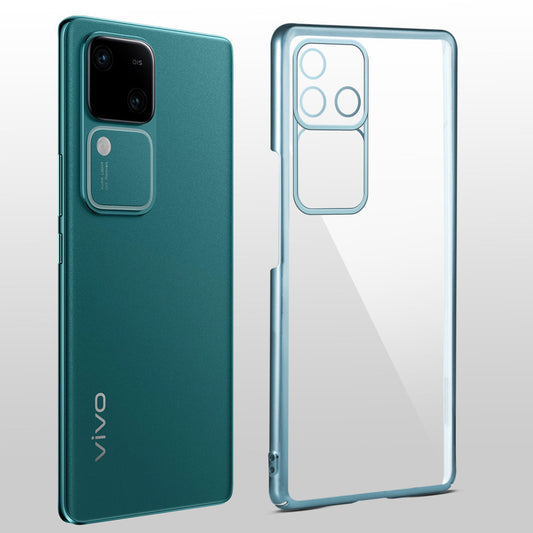 Crystal Clear Premium Shiny colorful Edges Hard Back Case With Camera Protection For Vivo V30 5G