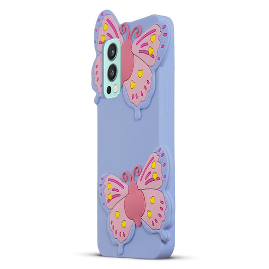 3D Vibrant Butterfly Silicone Phone Case For OnePlus Nord 2 5G