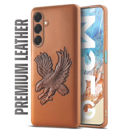 Eagle Textured Leather Back Case Cover for Samsung M35 5G