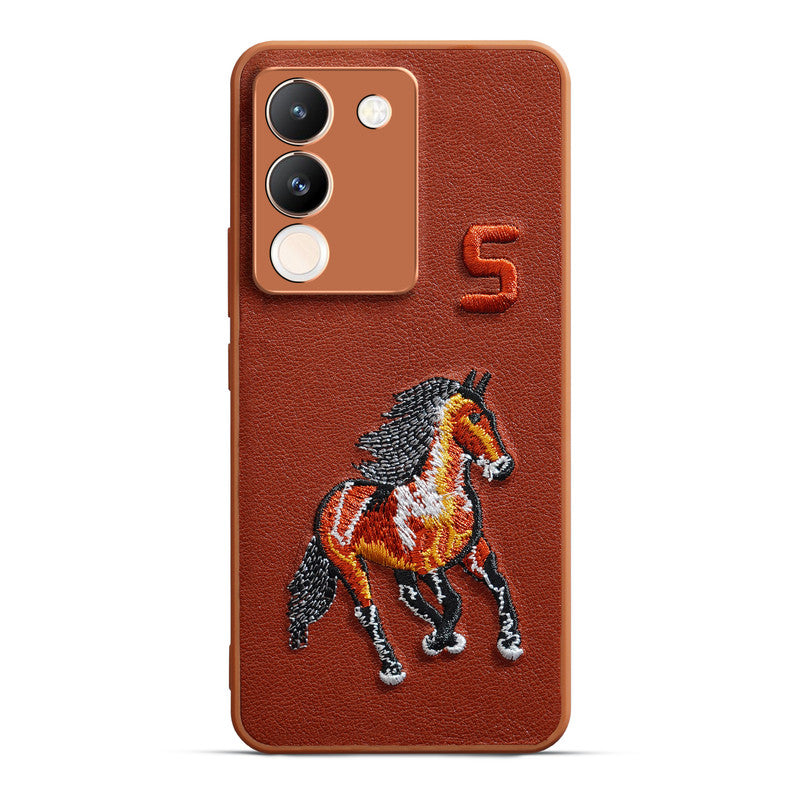 Premium Leather with Exquisite Embroidery for Vivo Y200 5G