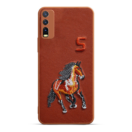 Premium Leather with Exquisite Embroidery for Vivo Y20