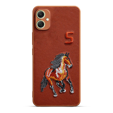 Premium Leather with Exquisite Embroidery for Samsung A05