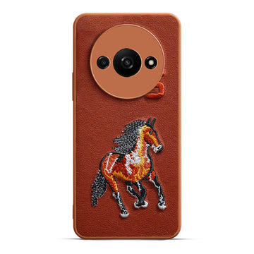 Premium Leather with Exquisite Embroidery for Redmi A3 2024