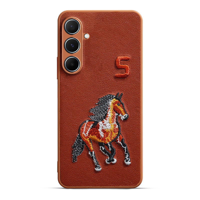 Premium Leather with Exquisite Embroidery for Samsung A25 5G