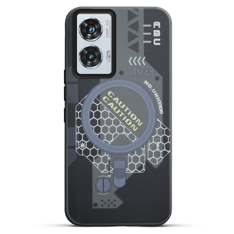 Mechanical Circuit Print Hard Back Cover For Motorola Edge 50 Fusion