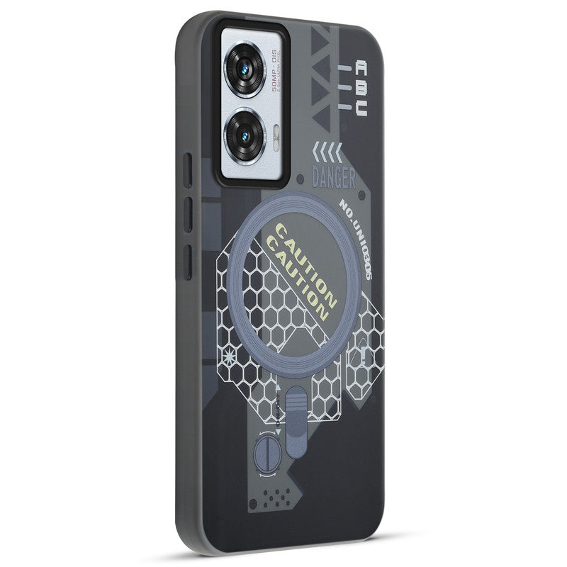 Mechanical Circuit Print Hard Back Cover For Motorola Edge 50 Fusion