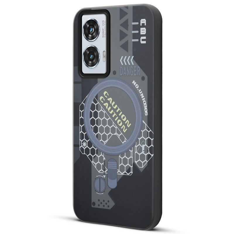 Mechanical Circuit Print Hard Back Cover For Motorola Edge 50 Fusion