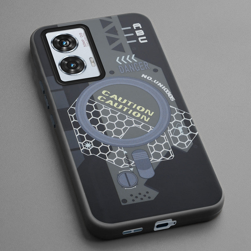Mechanical Circuit Print Hard Back Cover For Motorola Edge 50 Fusion