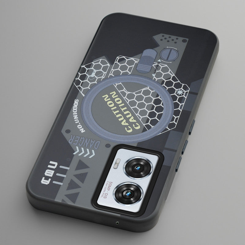 Mechanical Circuit Print Hard Back Cover For Motorola Edge 50 Fusion