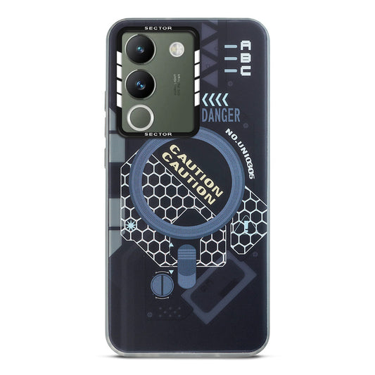 Mechanical Circuit Sector Print Hard Back Cover For Vivo Y200 5G