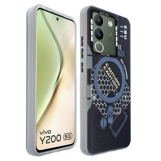 Mechanical Circuit Sector Print Hard Back Cover For Vivo Y200 5G