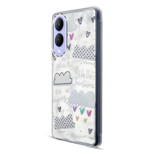 Wrinkle & Artistic Wave Printed Phone Case For Vivo Y17s