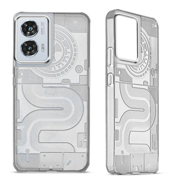 Soft Silicon Back Design With Clear Silver Ring Camera Protection Back Cover for Motorola Edge 50 Fusion