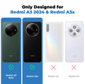 Clear hard back case compatibility guide showing fit for Redmi A3x and not compatible with other models